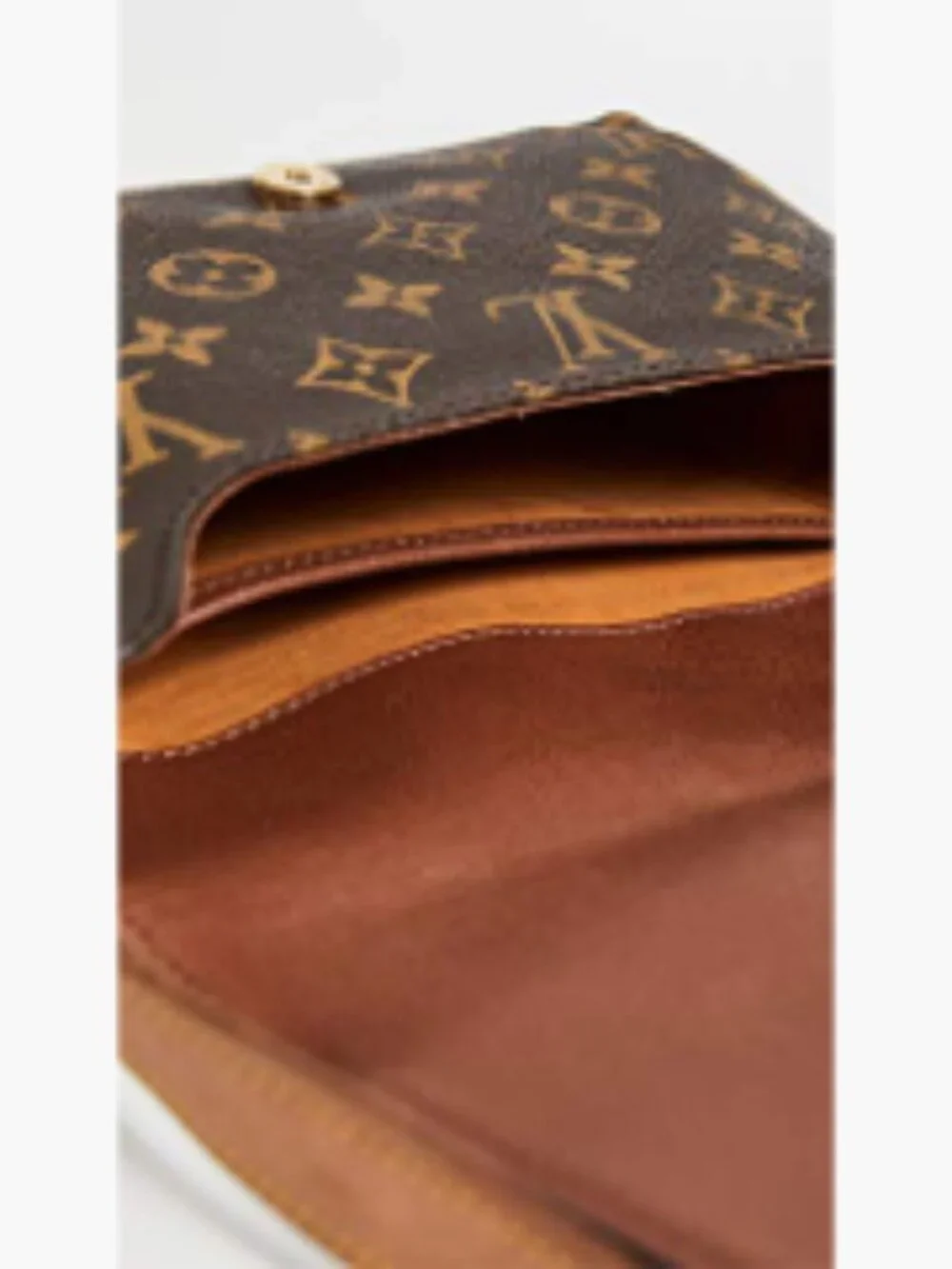 Pre-Loved Monogram Canvas Shoulder Bag with Leather Trim